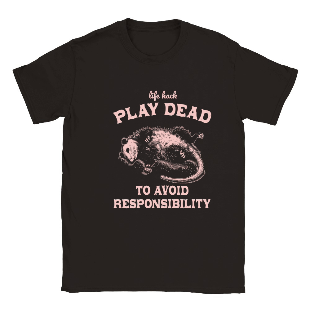 Life hack Play Dead To Avoid D Pink Classic Kids Crewneck T-shirt