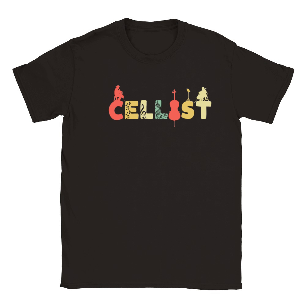 Retro Cello Vintage Cellist Violoncello Classic Kids Crewneck T-shirt