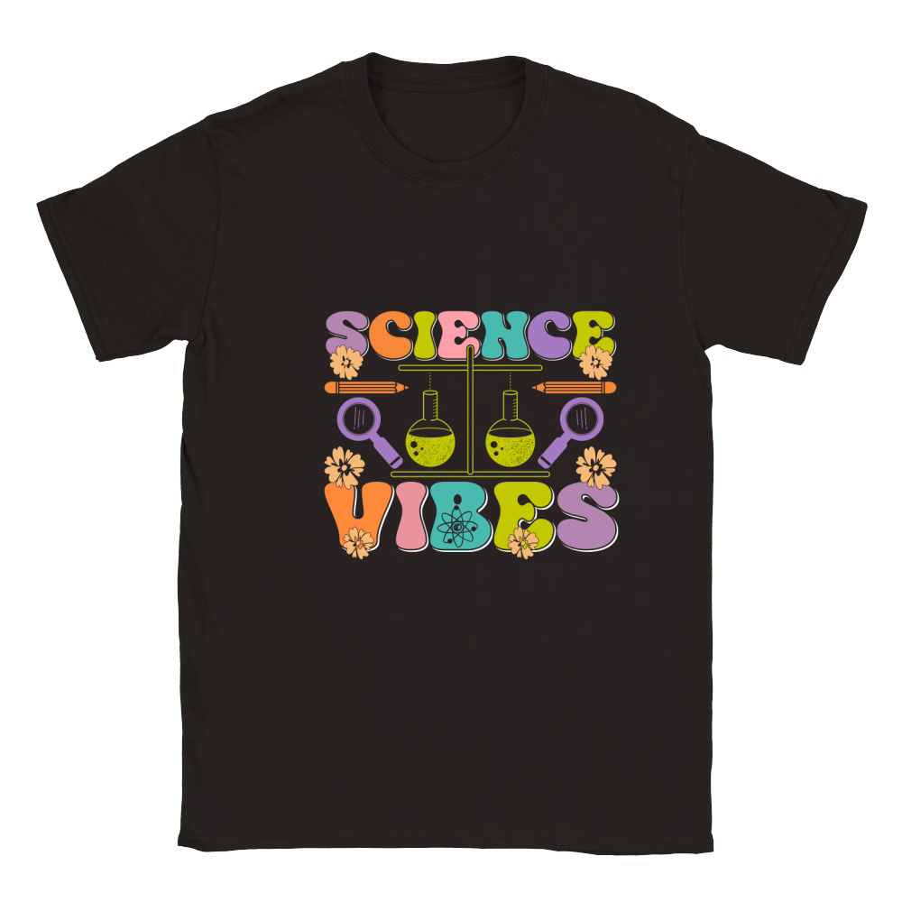 Science Vibes Funny Teacher Student Premium Typography Classic Kids Crewneck T-shirt