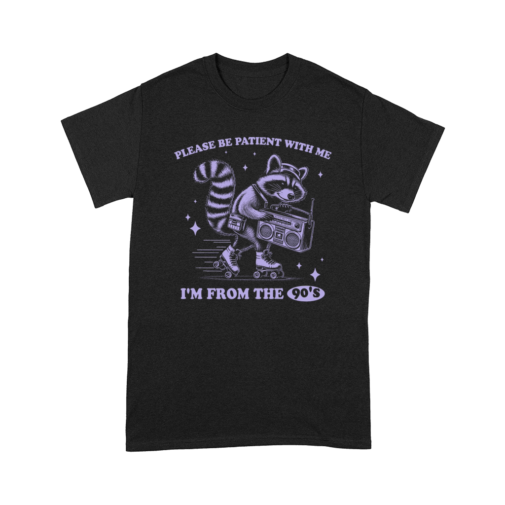 Raccoon 90s Roller Skate Vintage Radio D Retro Violet Comfort T-shirt