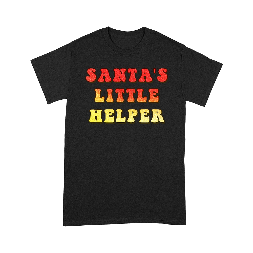Santas Little Helper  Christmas Color Glitter Comfort T-shirt