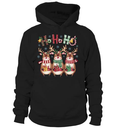 Ho Ho Ho Deer Reindeer Hoodie Unisex
