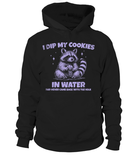 Raccoon Dip Cookie in Water D Violet GR Hoodie Unisex
