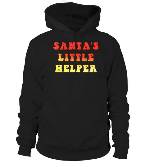 Santas Little Helper  Christmas Color Glitter Hoodie Unisex