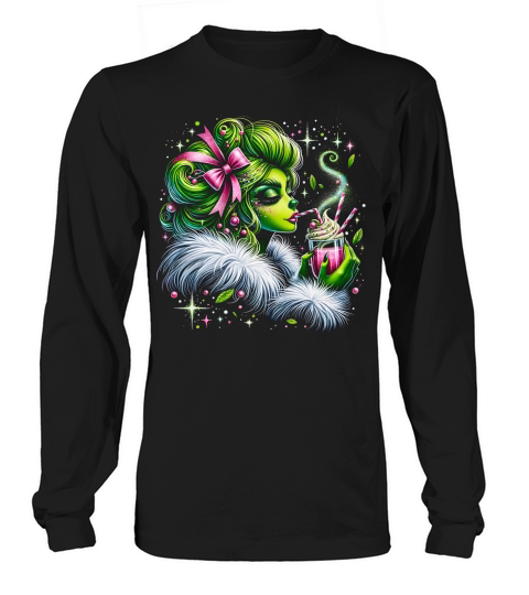 Festive Grinch Like Lady Long sleeved Unisex
