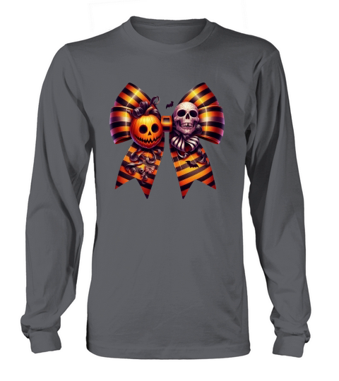 Halloween Movie Stiped Coquette Bow (2) Long sleeved Unisex
