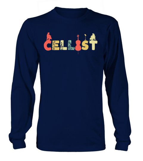 Retro Cello Vintage Cellist Violoncello Long sleeved Unisex