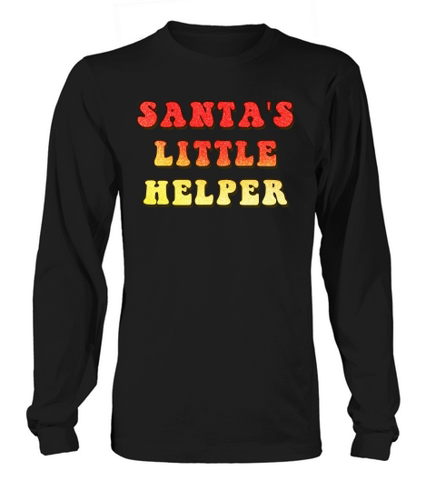 Santas Little Helper  Christmas Color Glitter Long sleeved Unisex