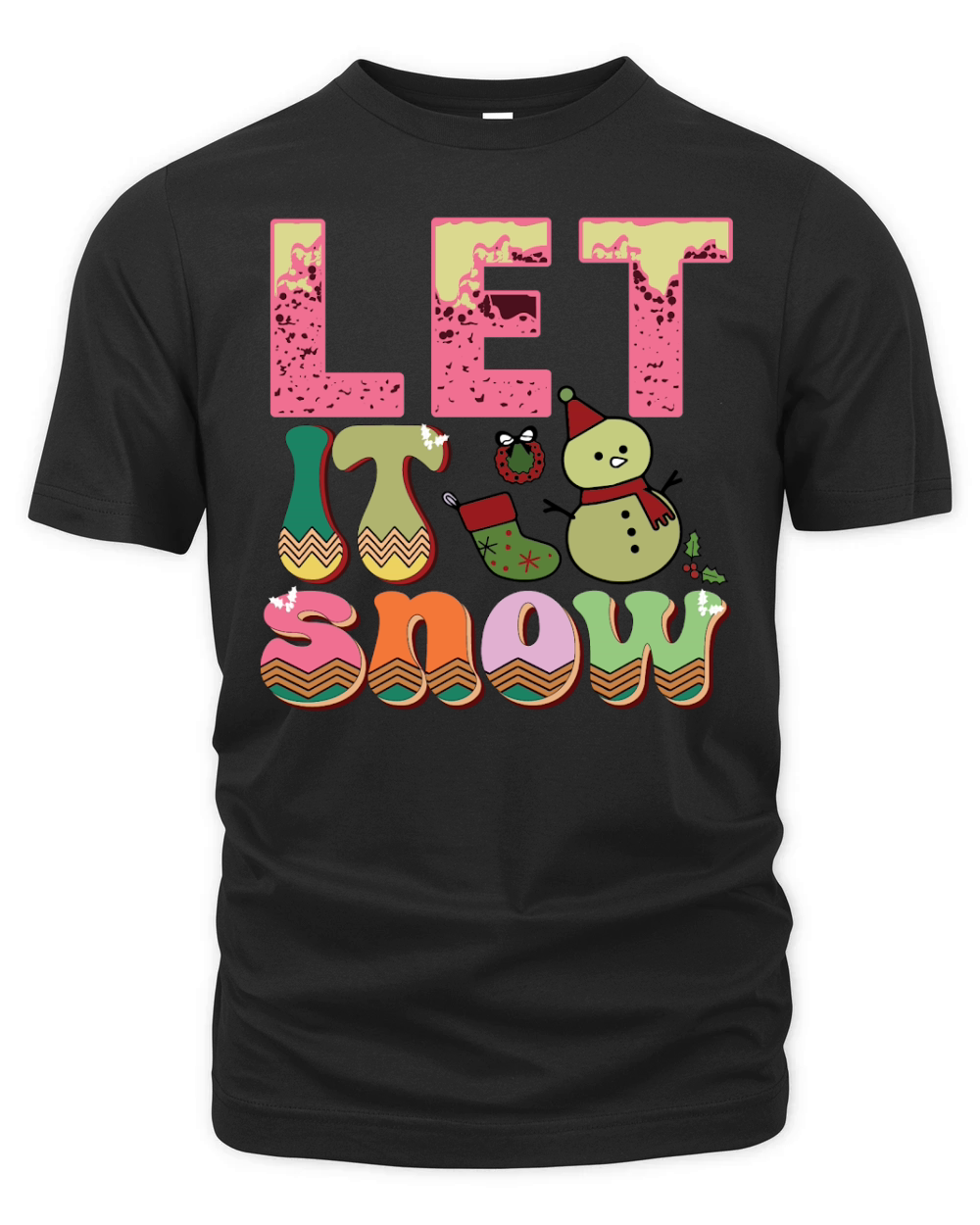 Let It Snow, Christmas Organic Unisex T-shirt