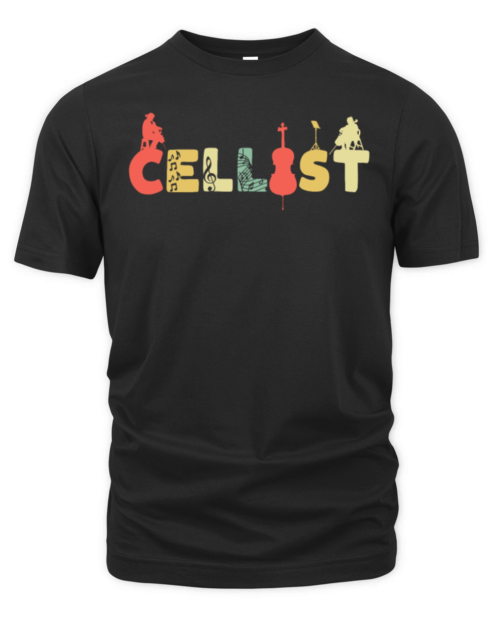 Retro Cello Vintage Cellist Violoncello Organic Unisex T-shirt