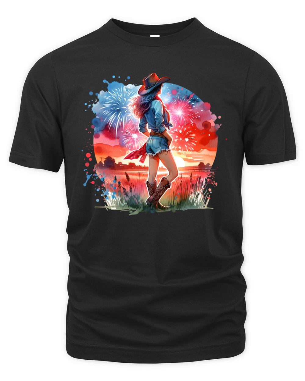 Watercolor Cowgirl 05 Organic Unisex T-shirt