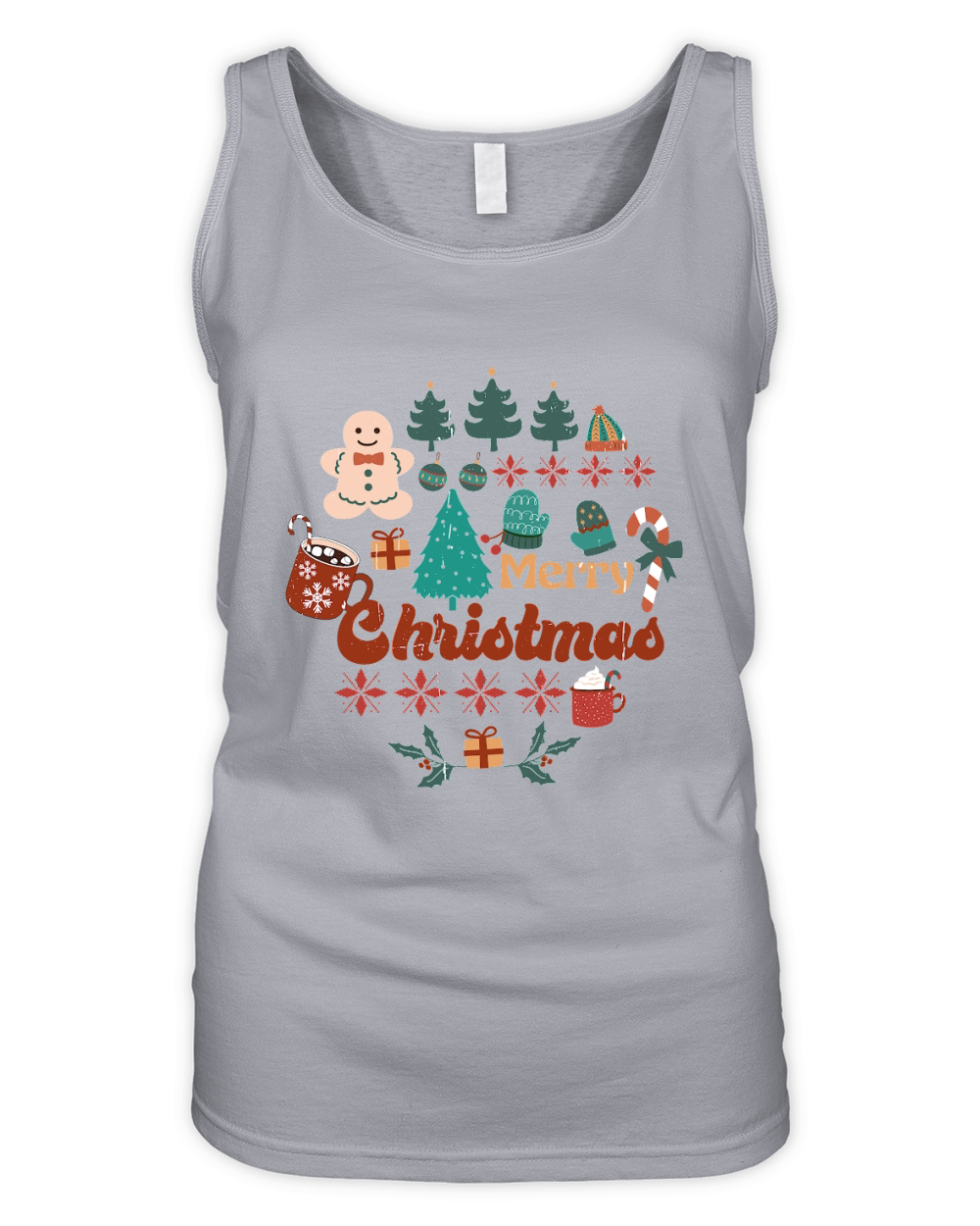 Merry Christmas Ugly Sweater Organic Women's Tank Top