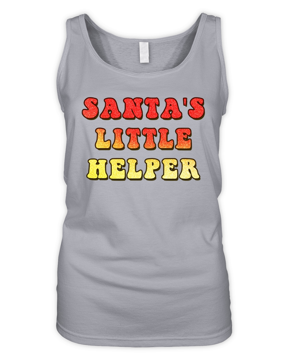 Santas Little Helper  Christmas Color Glitter Organic Women's Tank Top