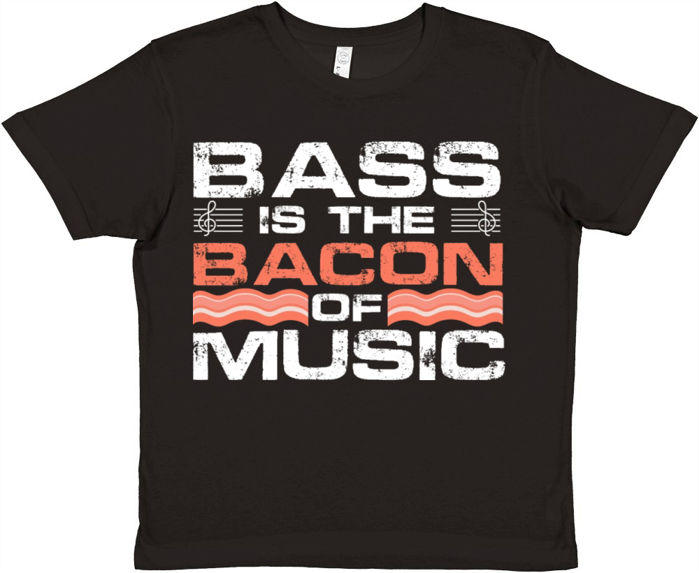 Bass Is The Bacon Of Music Guitarist Guitar Lover Premium Kids Crewneck T-shirt