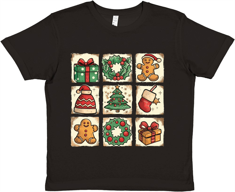 Christmas Gingerbread Stocking Santa 02 Premium Kids Crewneck T-shirt