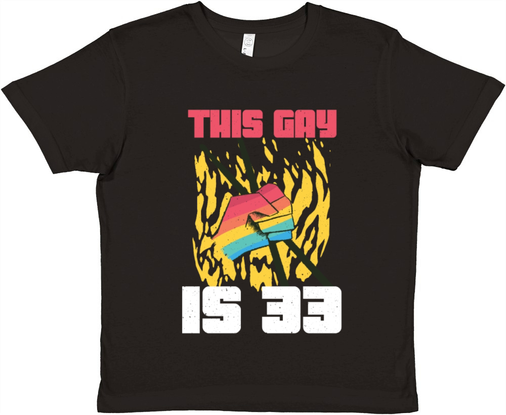 Drummer Age 33 Years Gay Pride LGBT Pride Month Premium Kids Crewneck T-shirt