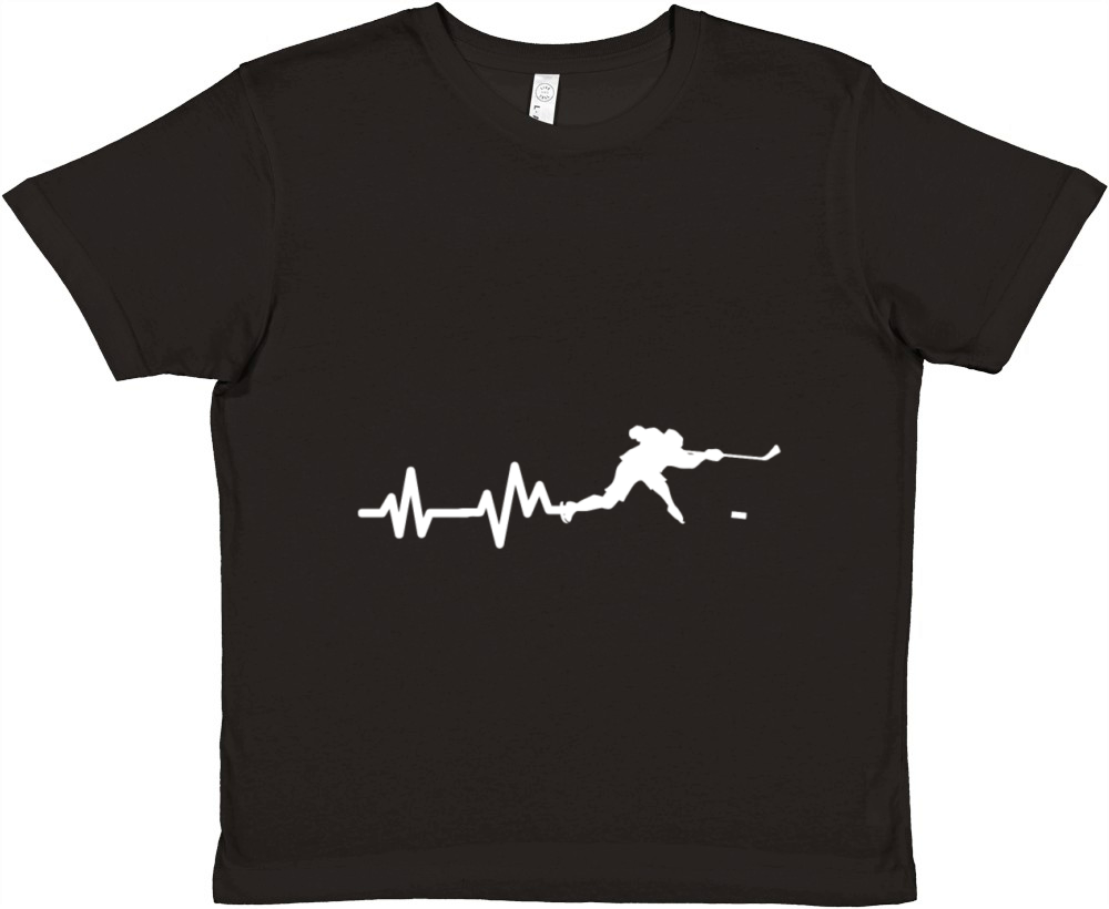 Hockey Player Heartbeat Ice Hockey Gift Premium Kids Crewneck T-shirt