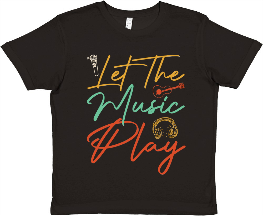 Let The Music Play T Shirt Design12 (1) Premium Kids Crewneck T-shirt