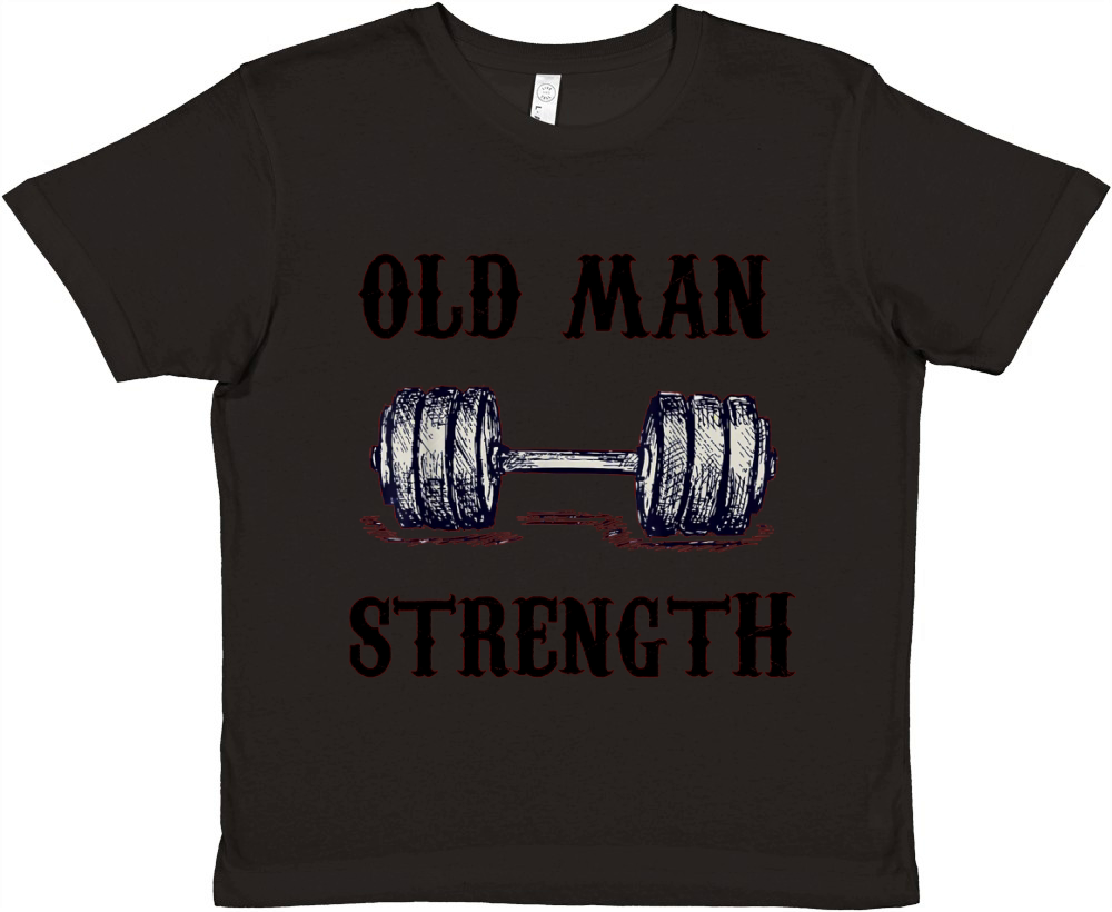 Old Man Strength Gym Shirt T-Shirt Training Shirt Premium Kids Crewneck T-shirt