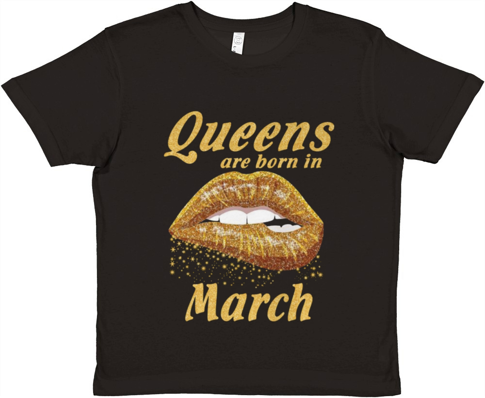 Queens are born in March Premium Kids Crewneck T-shirt