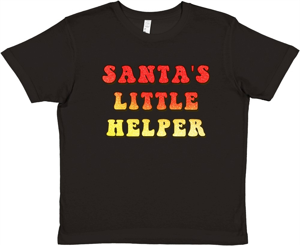 Santas Little Helper  Christmas Color Glitter Premium Kids Crewneck T-shirt