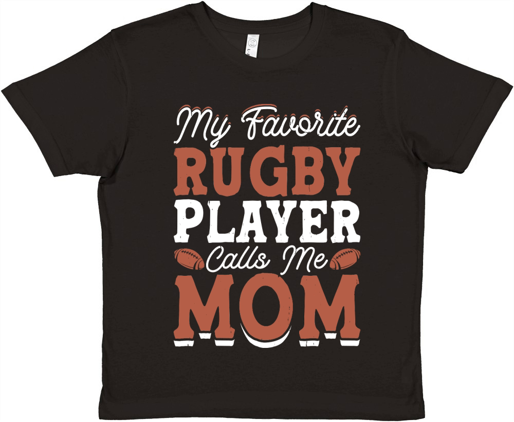 Vintage Rugby Player player Calls Me Mom 2 Premium Kids Crewneck T-shirt