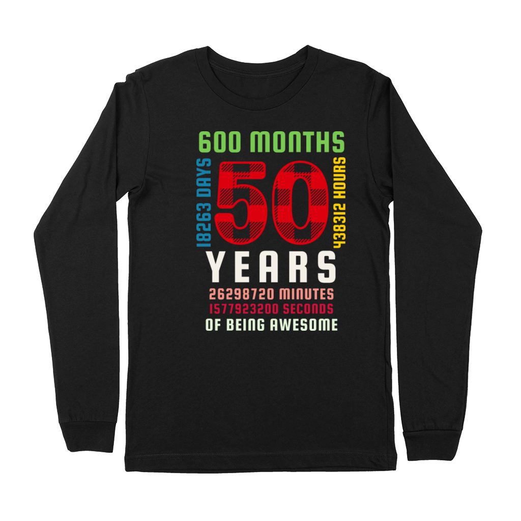 50th Birthday 50 Years Old Vintage 600 Months Premium Long Sleeve