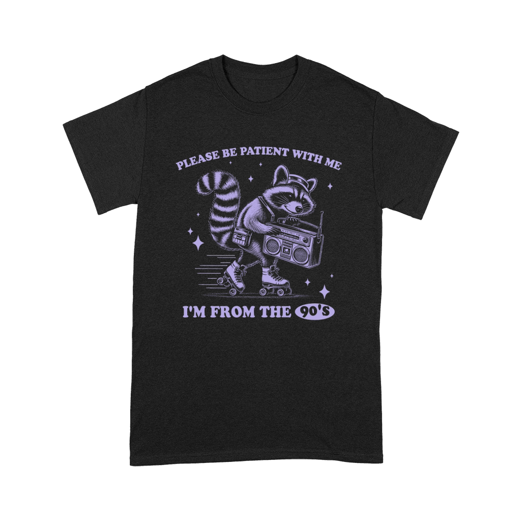 Raccoon 90s Roller Skate Vintage Radio D Retro Violet Premium T-shirt
