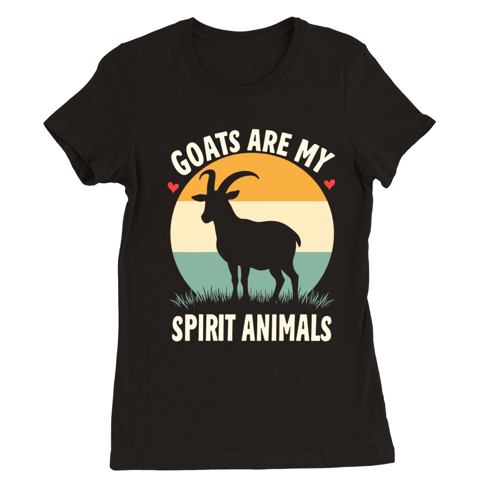 Goats are my spirit animals Premium Womens Crewneck T-shirt