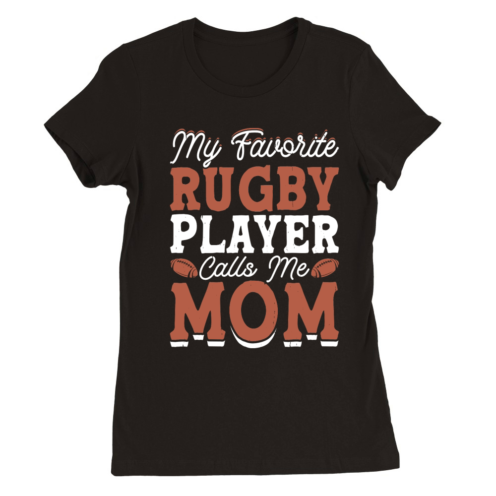 Vintage Rugby Player player Calls Me Mom 2 Premium Womens Crewneck T-shirt