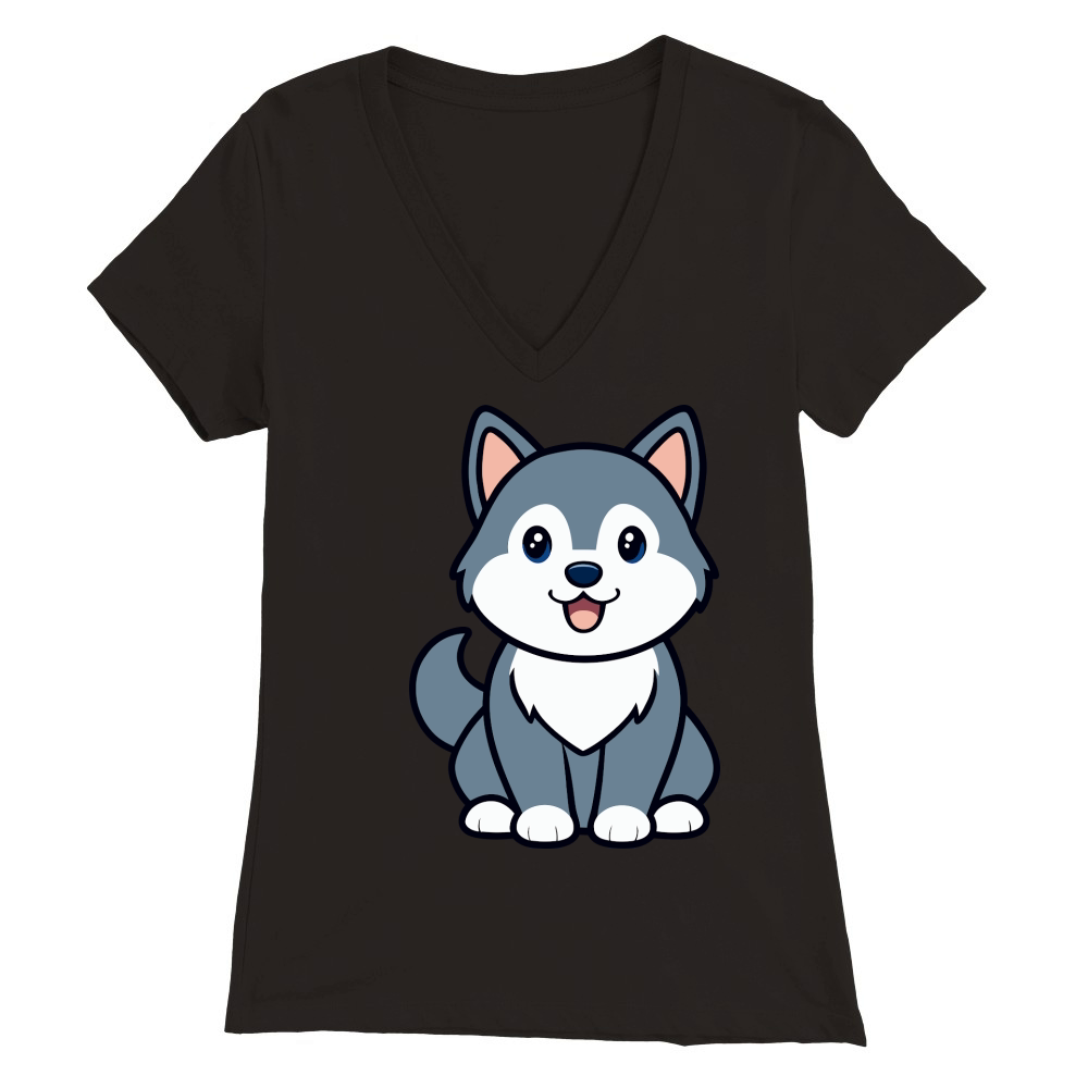 Alaskan Malamute 02 Premium Womens V-Neck T-shirt