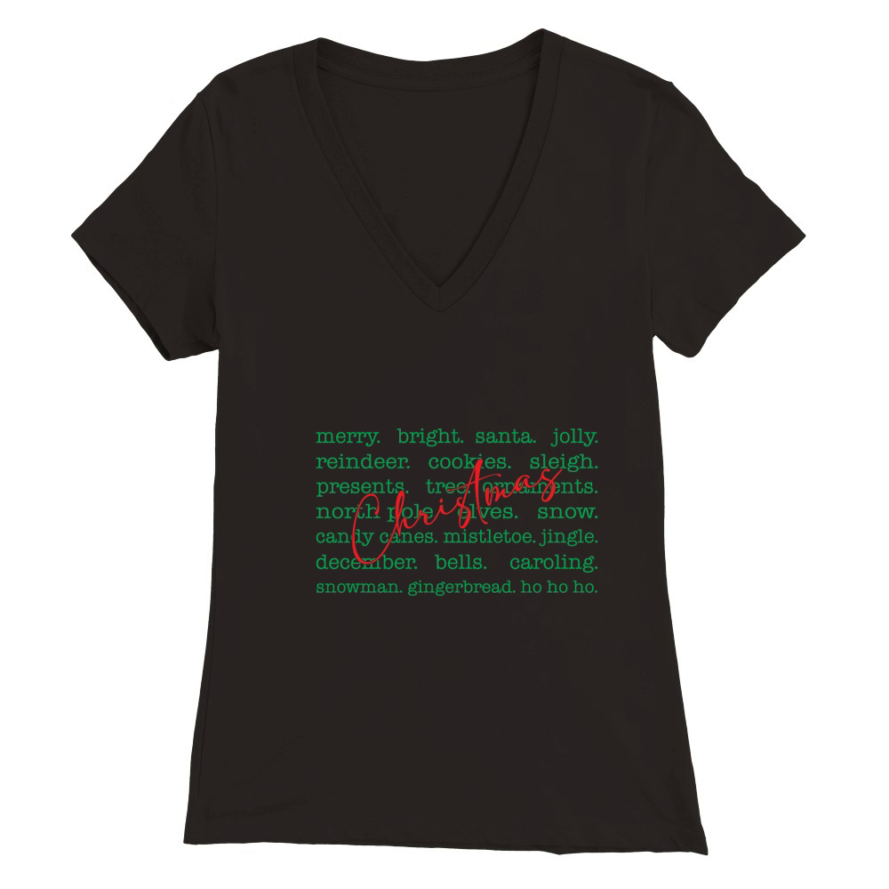Christmas word 4 Premium Womens V-Neck T-shirt