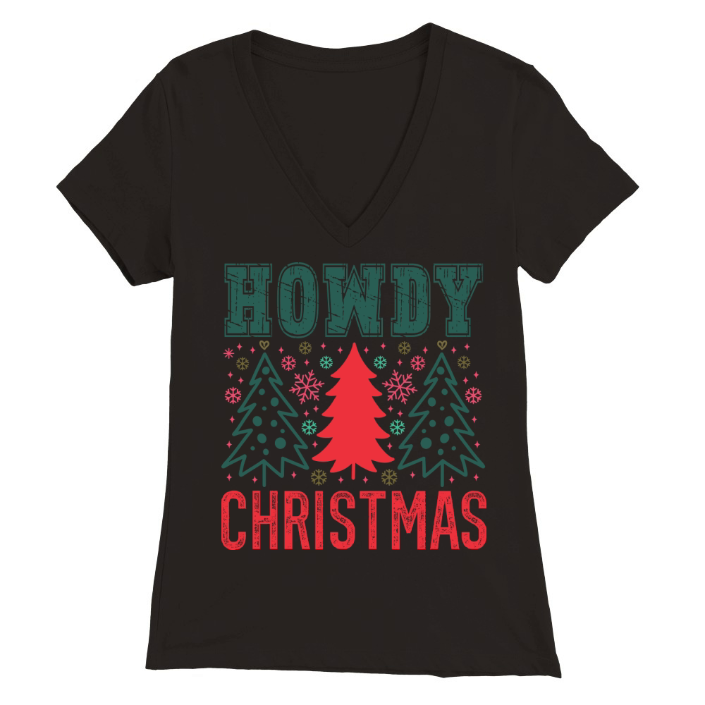 howdy christmas Premium Womens V-Neck T-shirt