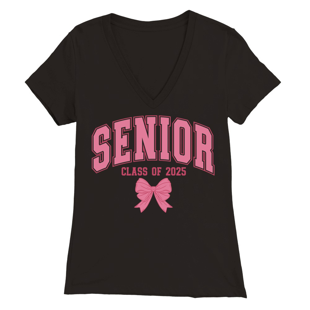 SeniorClassOf2025 Bow2 Premium Womens V-Neck T-shirt
