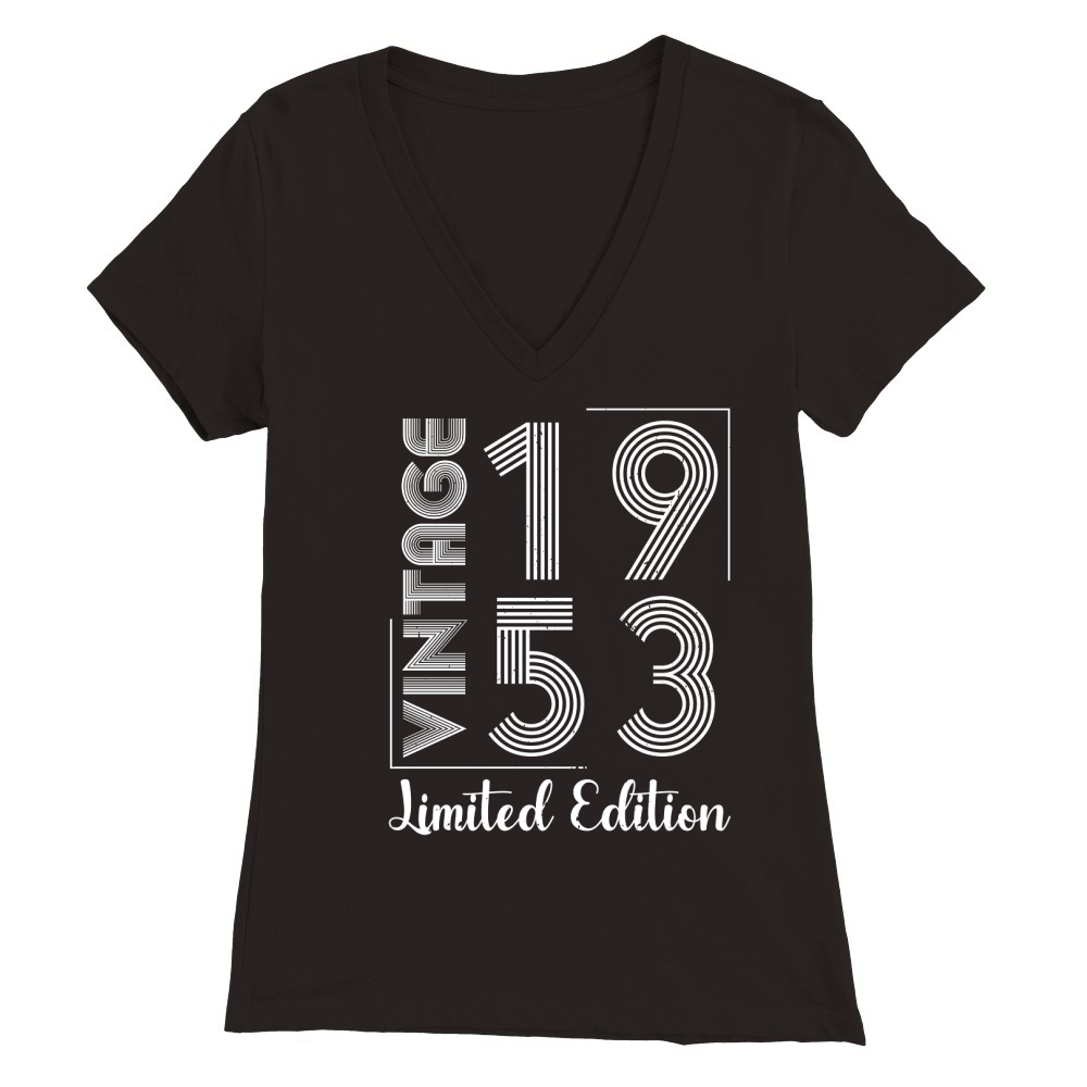 Vintage 1953 Limited Edition Birthday Premium Womens V-Neck T-shirt