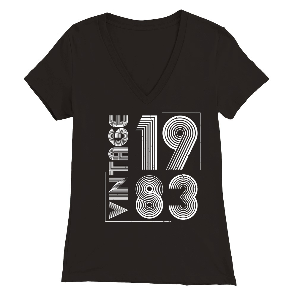 Vintage 1983 Premium Womens V-Neck T-shirt