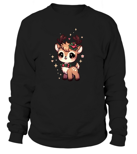 Cute Deer Christmas Watercolor Clipart4 Sweatshirt Unisex