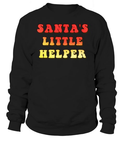 Santas Little Helper  Christmas Color Glitter Sweatshirt Unisex