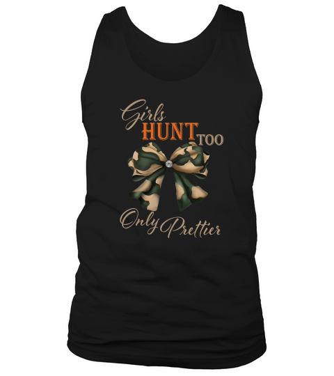 Girls Hunt Too Only Prettier rhinestone beige let Tank Top Unisex
