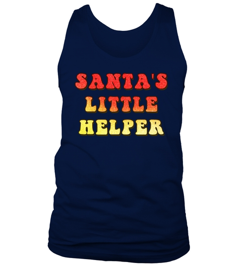 Santas Little Helper  Christmas Color Glitter Tank Top Unisex