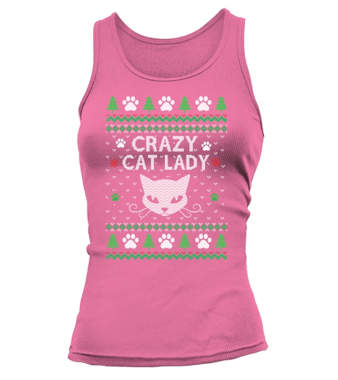 Crazy cat lady ugly Christmas Tank top Woman