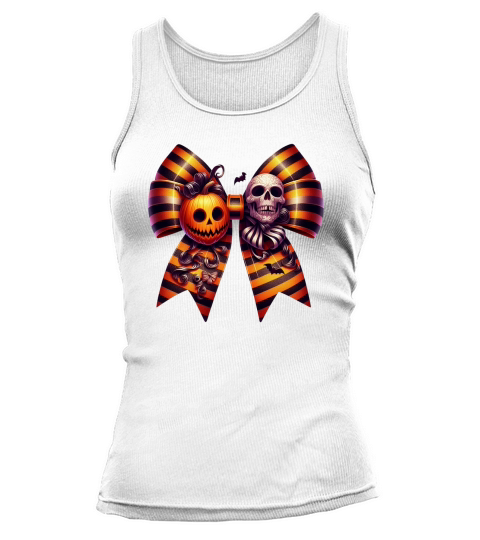 Halloween Movie Stiped Coquette Bow (2) Tank top Woman