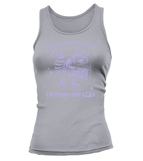 Raccoon 90s Roller Skate Vintage Radio D Retro Violet Tank top Woman