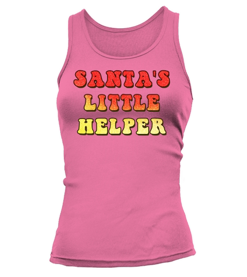 Santas Little Helper  Christmas Color Glitter Tank top Woman