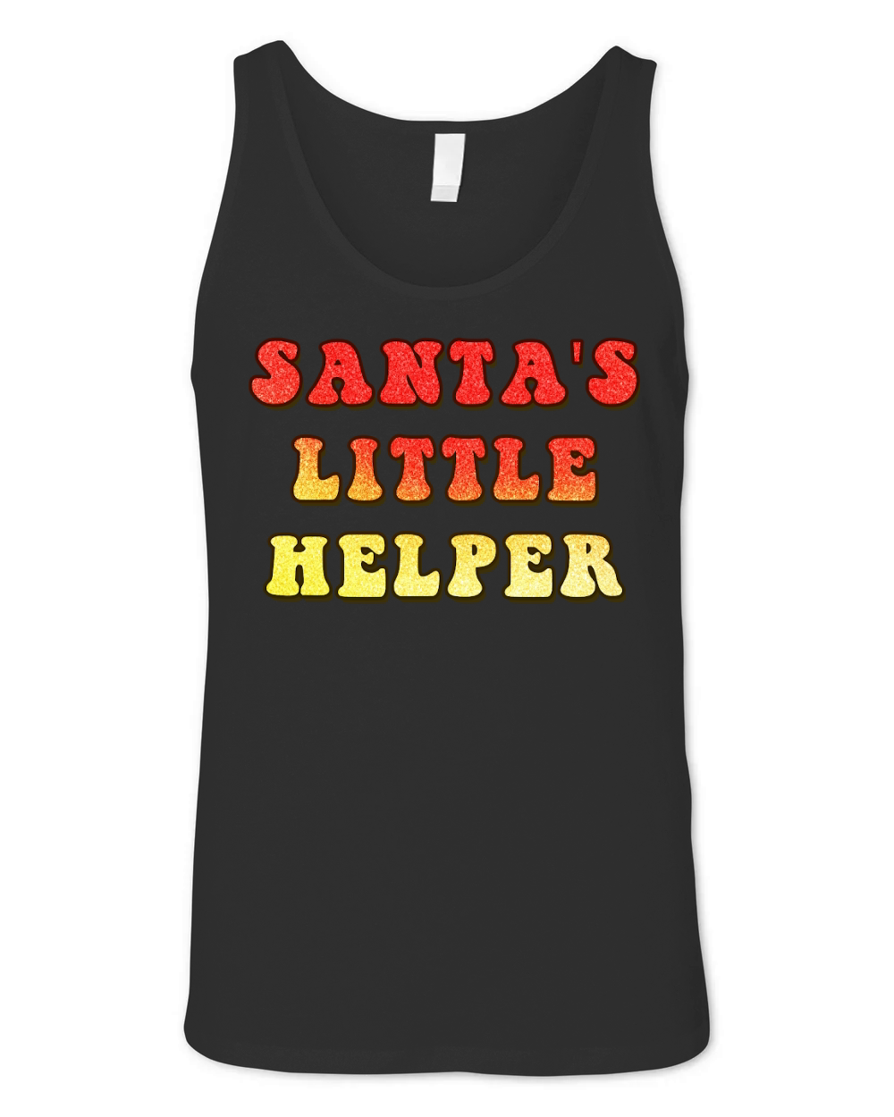 Santas Little Helper  Christmas Color Glitter Unisex Jersey Tank