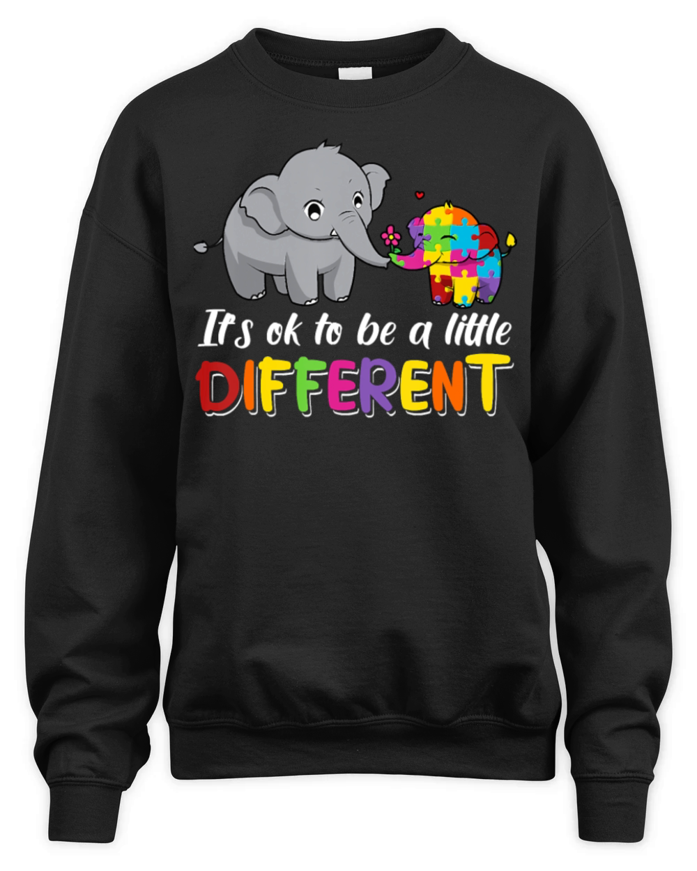 Autism Elephant Love Puzzle Pieces Awareness puzzl Unisex Premium Crewneck Sweatshirt