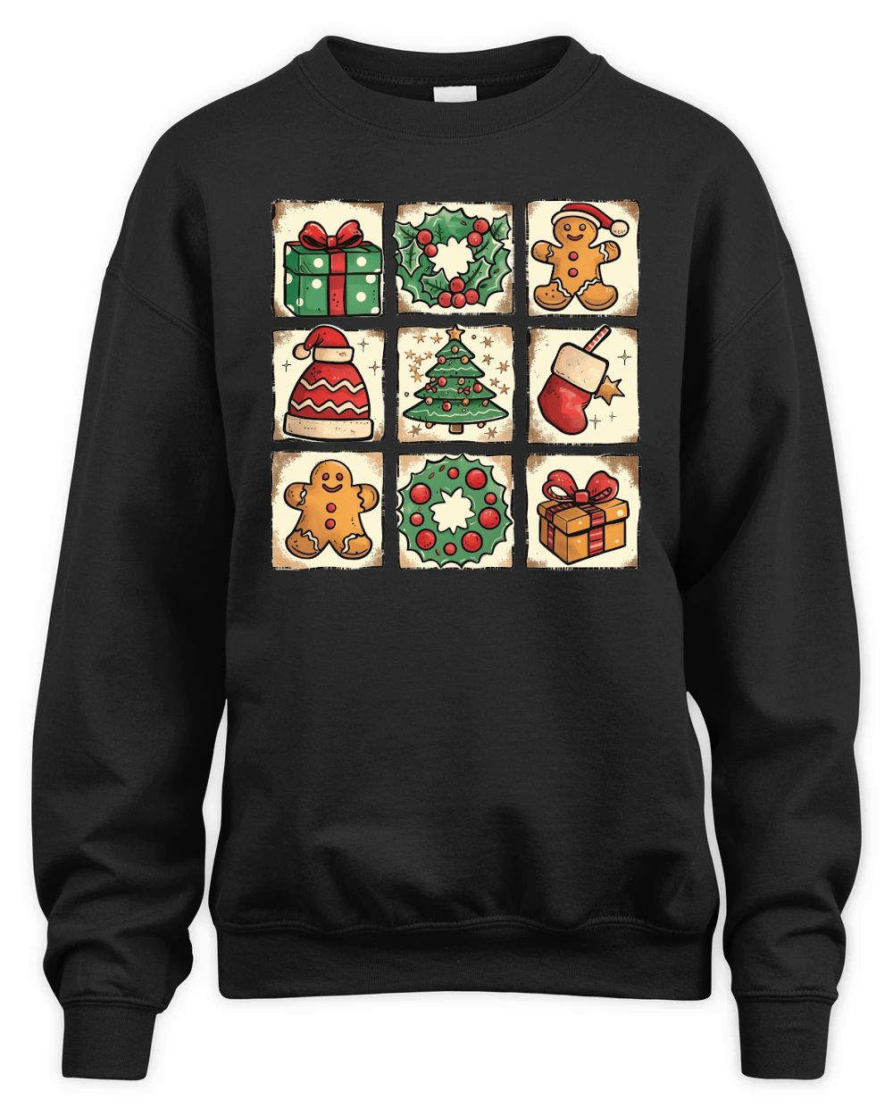 Christmas Gingerbread Stocking Santa 02 Unisex Premium Crewneck Sweatshirt