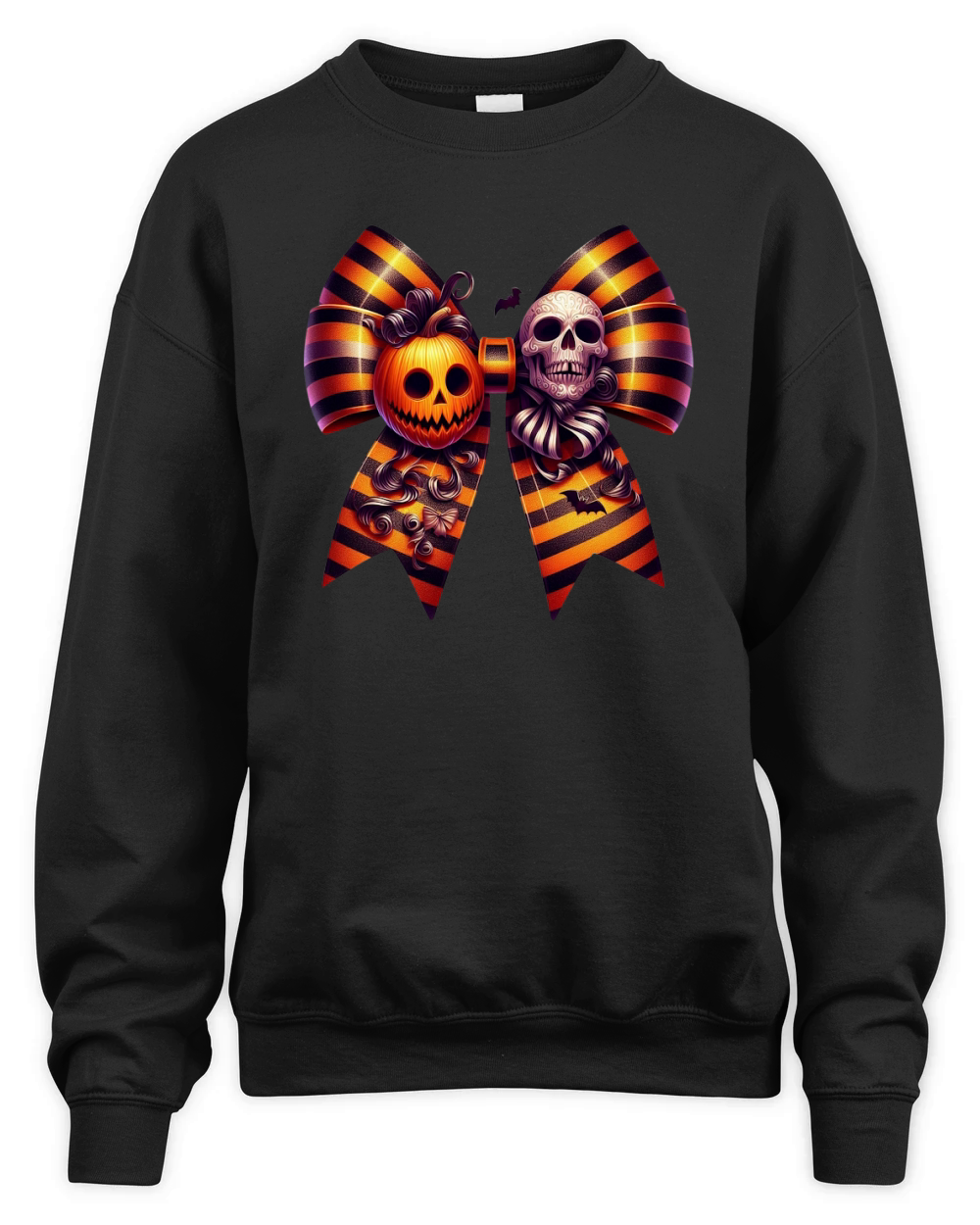 Halloween Movie Stiped Coquette Bow (2) Unisex Premium Crewneck Sweatshirt