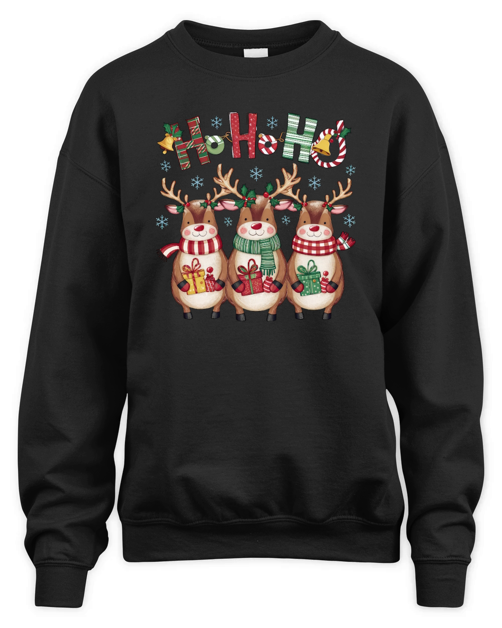 Ho Ho Ho Deer Reindeer Unisex Premium Crewneck Sweatshirt
