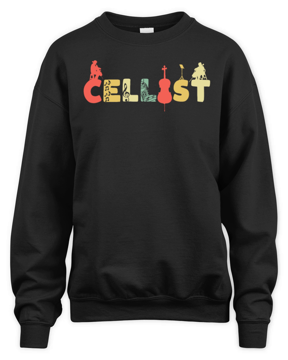 Retro Cello Vintage Cellist Violoncello Unisex Premium Crewneck Sweatshirt